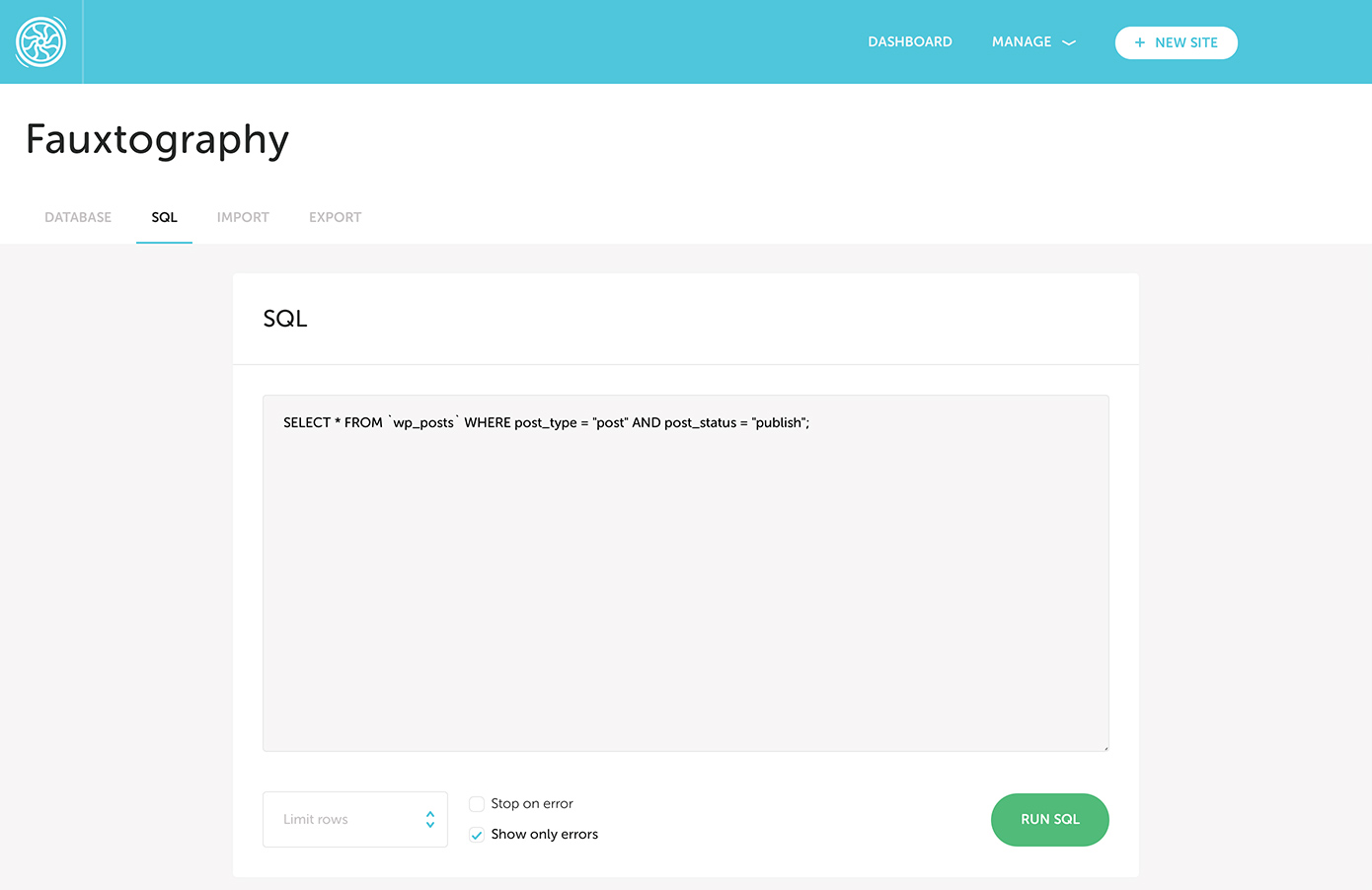 Flywheel dashboard interface