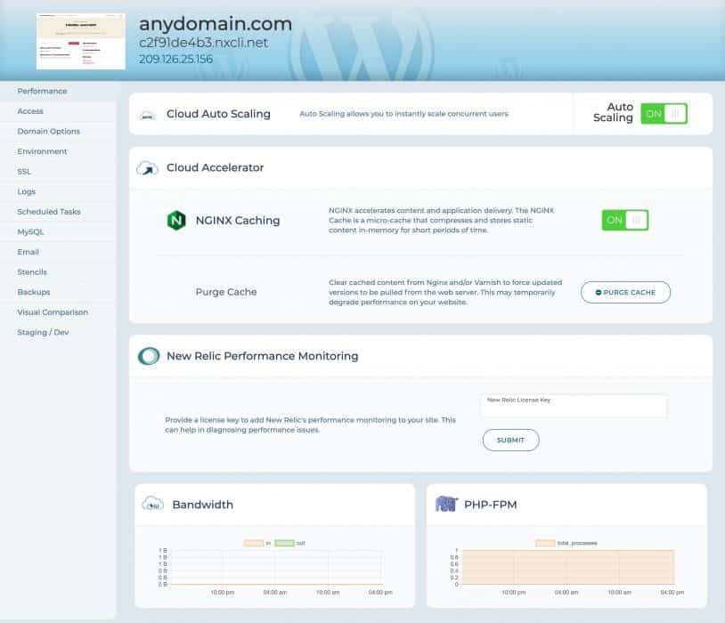 Liquid Web dashboard interface